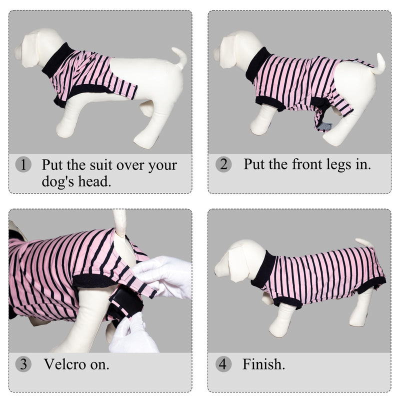 Cyponpy dog bodysuit with Velcro fastener surgery body for dogs after surgery castration bitch male dogs surgery body pet shirt dog leak protection dog body operation wound protection suit for small medium and large dogs M pink - BeesActive Australia