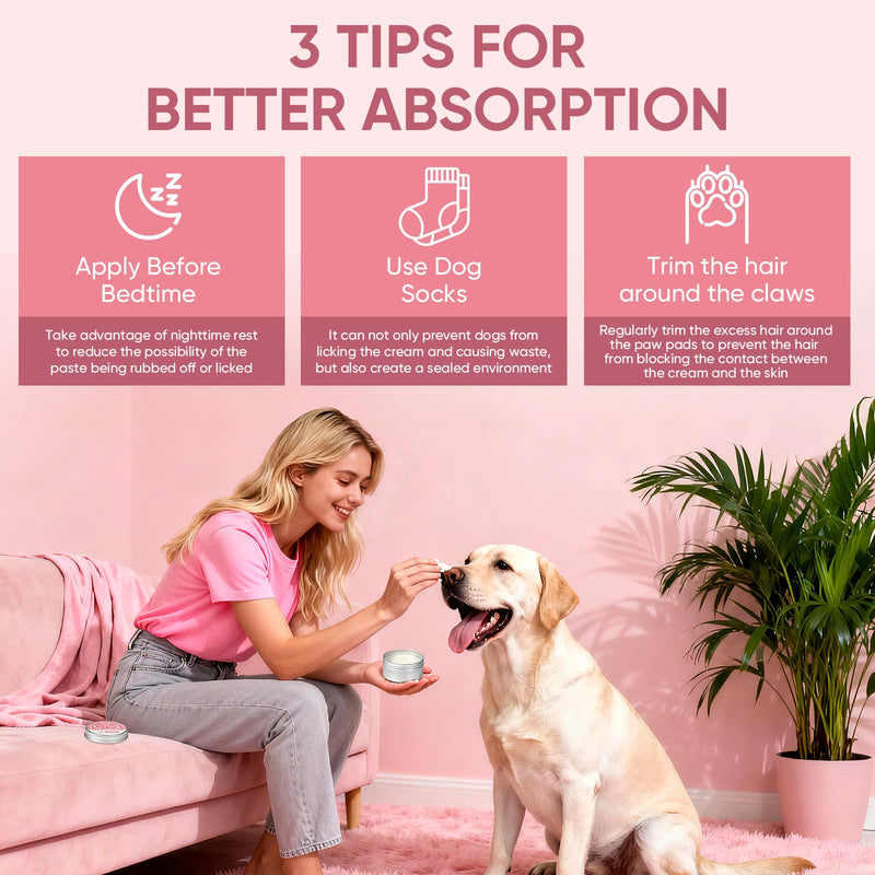 All-Natural Lick-Safe Dog Paw Balm With Coconut Oil |Fast Repair & Nourishment for Irritated Paw Pads & Nose | Cat Wax & Cream, Suitable for Dry, Cracked, and Irritated Noses | Hoof Care | 2.1 oz