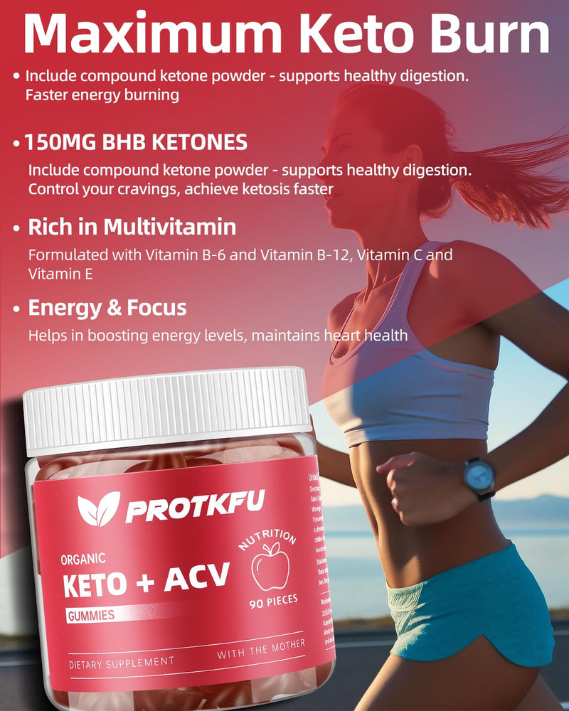 90 Count Keto ACV Gummies Advanced Weight Loss | Keto Supplements for Stomach Bloating, Gut Clean Support, ACV Keto Gummies for Weight Loss
