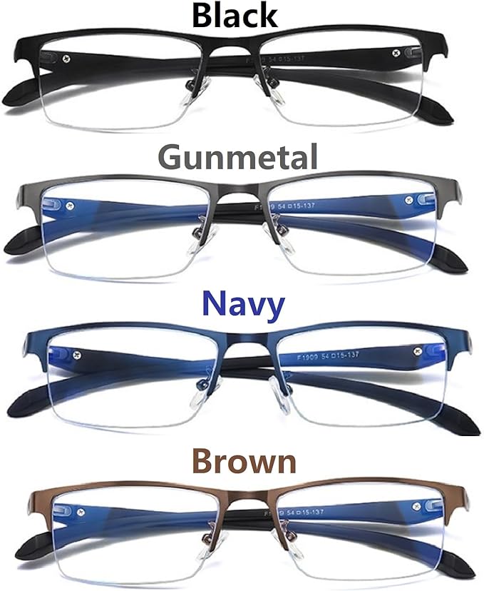 REONAS Brand 2 Blue Light Reduction Glasses + Dimming, Color Changes to Sunglasses for Computers, Business, 2-Way Specifications, Lightweight, UV Protection, Over 90%, Half Rim - BeesActive Australia