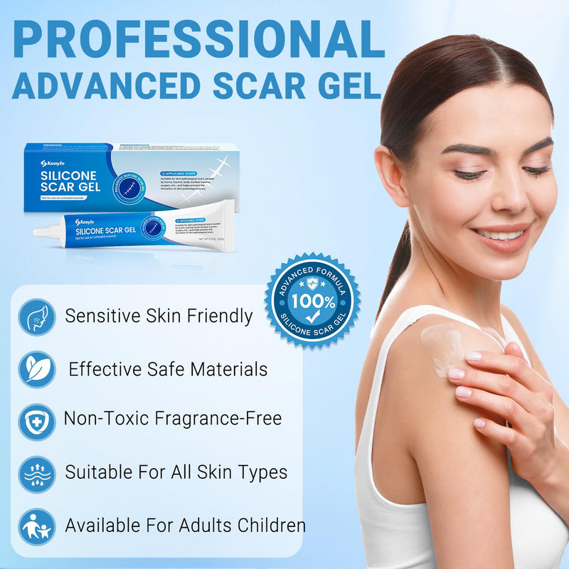 Silicone Scar Gel, Scar Cream, Advanced Scar Stick for Surgical Scars, Stretch Marks, Keloid Bump Removal, Old and New Scars 0.70oz (20g) 0.7 Ounce