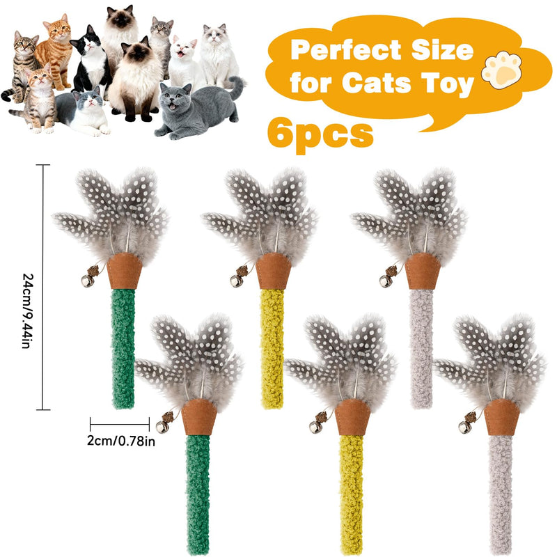 Feather Kitten Silvervine Sticks, 6 Pack Natural Cat Chew Toy with Rope for Teeth Cleaning, Dental Care, Appetite Stimulation and Stress Relief