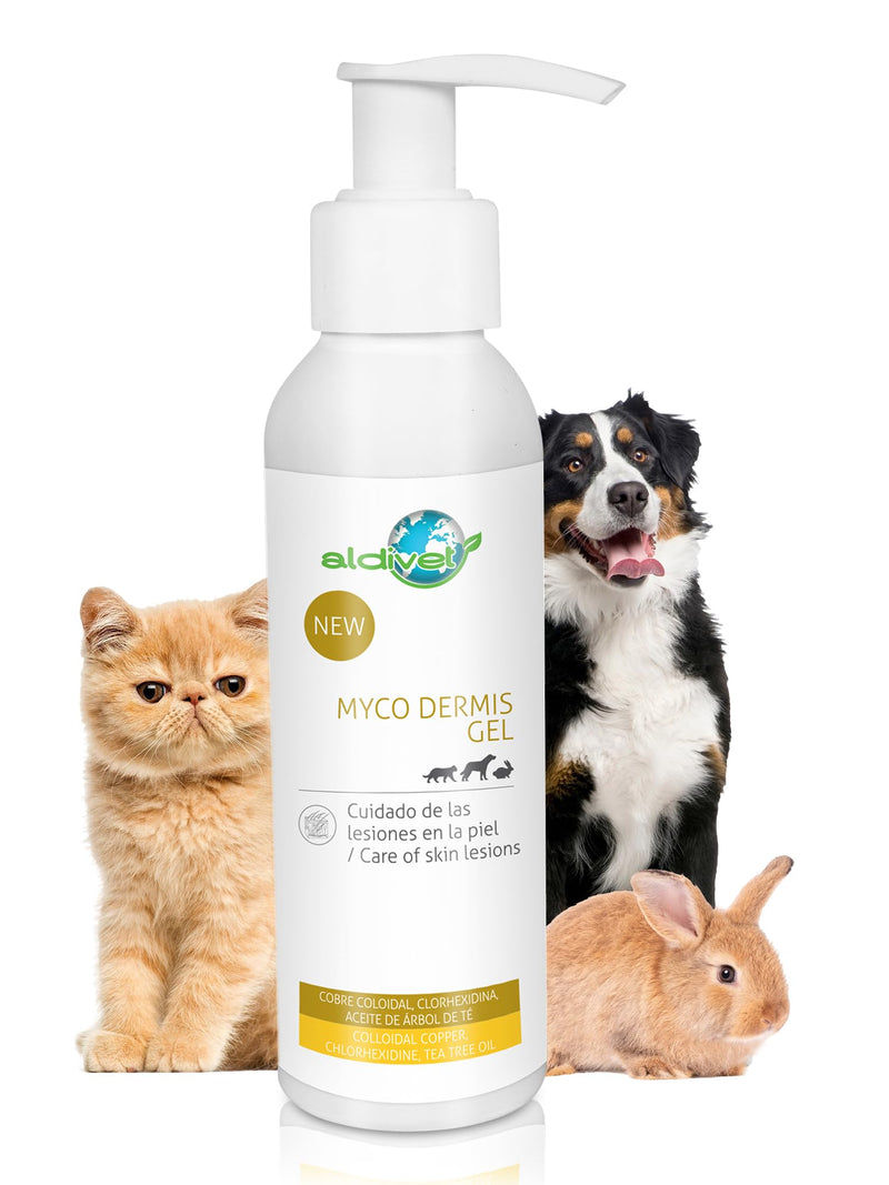 Aldivet Gel for the Care of Skin Injuries in Dogs Cats and Rodents - Natural Protective Barrier - Deep Hydration - Skin Regeneration - Antimicrobial Properties - 125ML