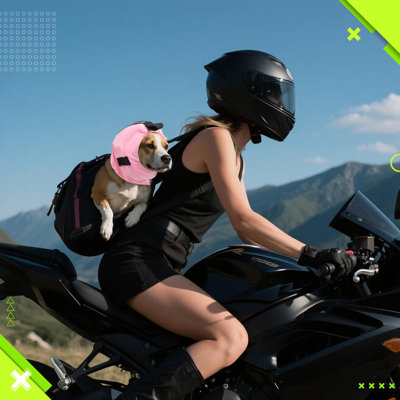 Dog Ear Muffs Noise Protection,Noise Cancelling Ear Wraps for Dogs,Washable Sound Absorbing Inserts Pink Small