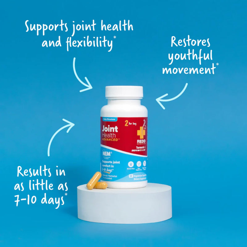 Redd Remedies, Joint Health Advanced, Helps Strengthen Connective Tissue and Cartilage, Fast-Acting Comfort with Boswellia Serrata and Turmeric, 60 Vegetarian Capsules Unflavored 60 Count (Pack of 1)