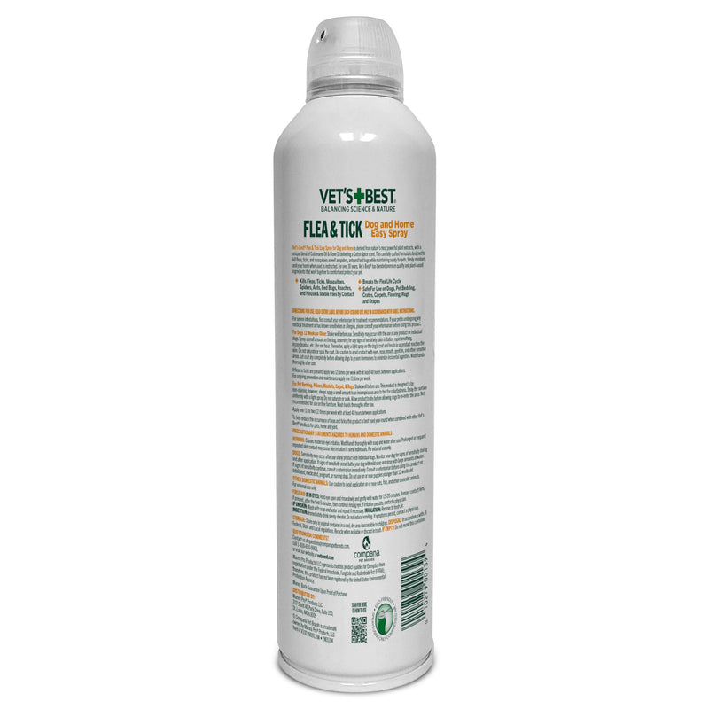Vet's Best Natural Flea and Tick Easy Spray for Dogs – Cotton Spice Scent – Natural Flea & Tick Prevention – Kills Pests on Contact – Plant-Based Formula – Made in USA – 14 oz