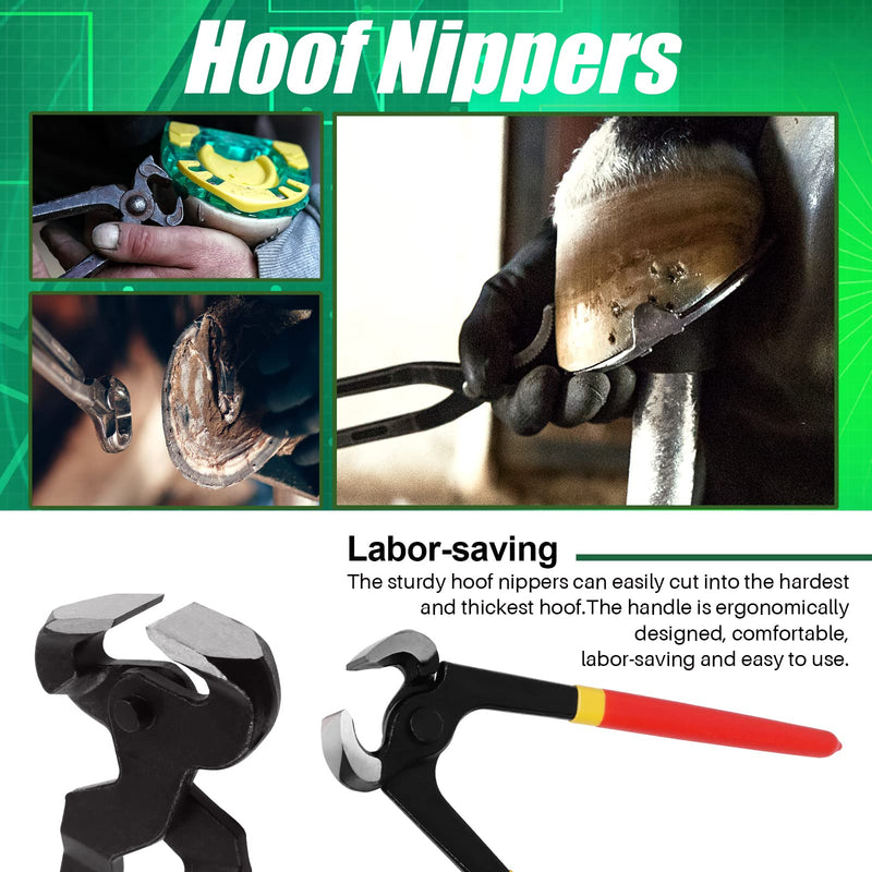 Keadic 5Ps Farrier hoof Trimming Tool kit with Roll Pack Contains 4 in 1 Horseshoe File Raps, 8" Horse Shoe Cutting Pliers, Multipurpose Trimmer Shears and Horseshoe Brush for Horses Cattle Sheep - BeesActive Australia