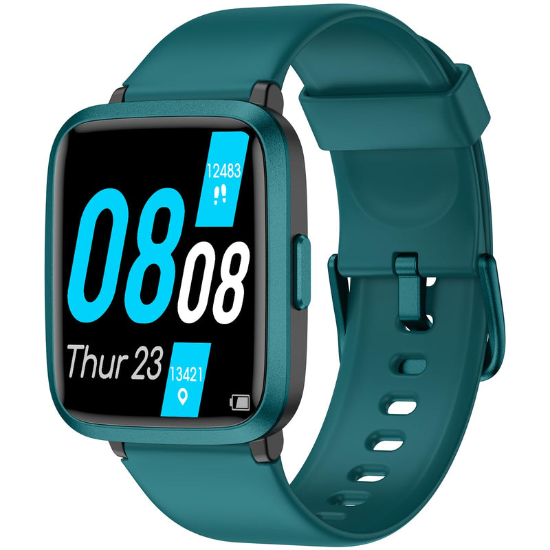 TYKOIT Smart Watch, Fitness Tracker with Heart Rate Monitor, Blood Oxygen, Sleep Tracker, 44mm Touchscreen Smartwatch for Android iOS Waterproof Pedometer Watches Step Calories Tracker for Women Men Green