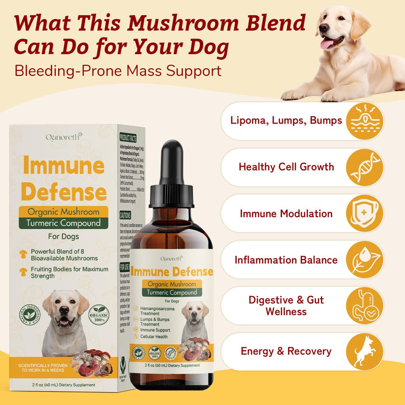 Dog Cancer Supplements - Pet Critical Guard - Natural Dog Lumps & Bumps Treatment- Cellular, Immune Health Support - Organic 8 Mushroom Supplement Blend, Antioxidants with Turkey Tail Mushroom
