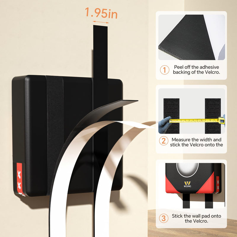 WESING Wall Focus Target Punch Boxing Bag Mat for Martial Arts Black/Red Velcro 13.77"*13.77"*3.15"