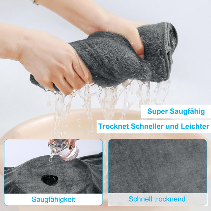 HENGBIRD Pack of 2 dog towels, extra absorbent, dog towels, dog accessories, dog neckerchief, microfibre towels, quick-drying towel for cats, dogs or other pets, 75 x 35 cm, grey - BeesActive Australia