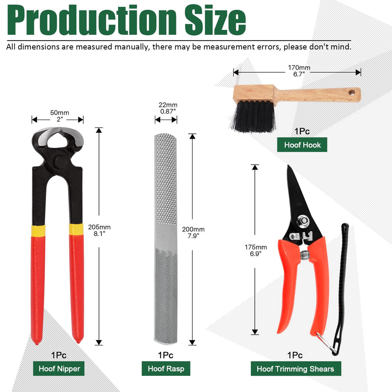 Keadic 5Ps Farrier hoof Trimming Tool kit with Roll Pack Contains 4 in 1 Horseshoe File Raps, 8" Horse Shoe Cutting Pliers, Multipurpose Trimmer Shears and Horseshoe Brush for Horses Cattle Sheep - BeesActive Australia