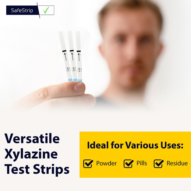Xylazine Test Strips, Quick, Reliable & Easy-to-Use Drug Test Kit for Home Medical Testing on Pills, Powder & Residue, 5-Pack Test Strips with Scoop 1