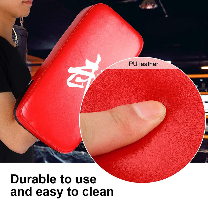 Brrnoo 2-in-1 Punching Mitts and Kicking Set for Beginners Arts Lovers, Training Hand Foot Target Taekwondo Kick Training Equipment Red