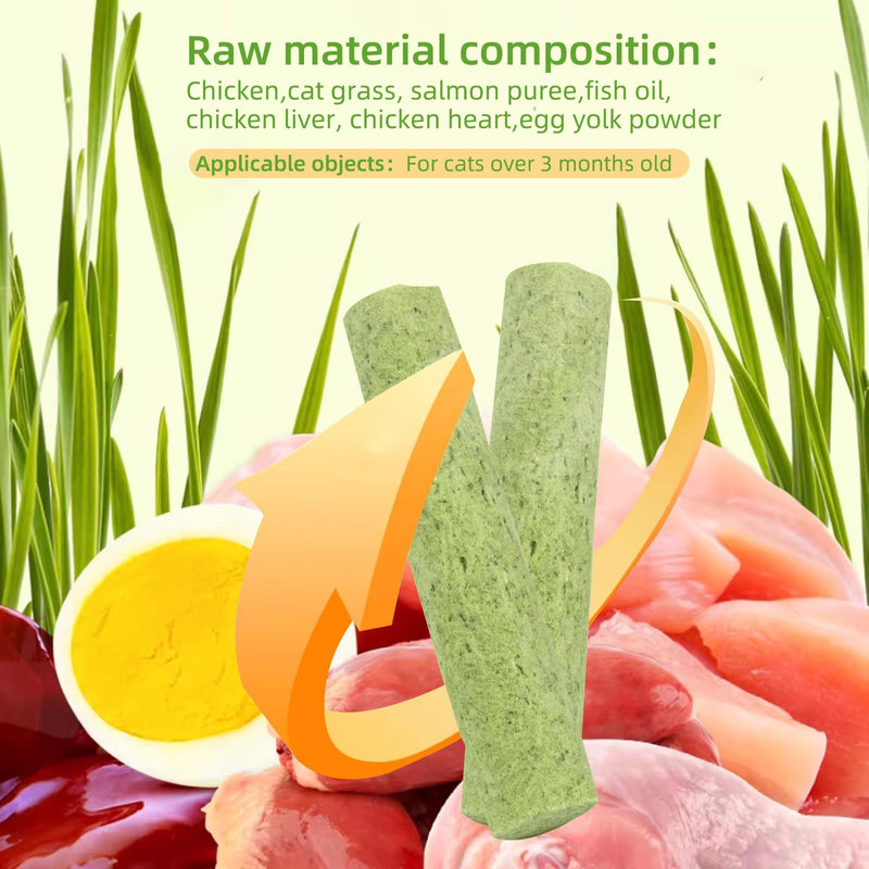 Cat Natural Grass Teething Sticks 100g, Cat Kitten Chew Sticks for Hairball Removal, Dental Care, Increase Appetite, Catnip Sticks Toys Cat Nip Treat Toys Edible Kitty Toys for Indoor Cats Kittens - PawsPlanet Australia