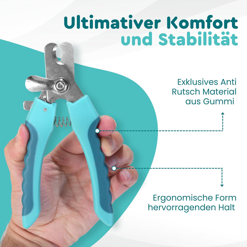 COARO claw scissors for dogs and cats with high-quality stopper to protect against injuries - including stable fixation - claw cutter with professional file - made of robust stainless steel (L) L - BeesActive Australia
