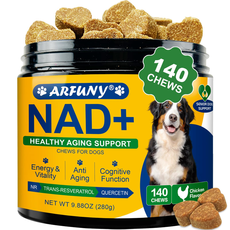NAD+ Soft Chews for Dogs & Dog Mushroom Chews - Energy & Vitality, Anti-Aging, Cognitive Function - Dog Lumps & Bumps - Gut, Hip, Joint, Skin, Coat, Immune Health