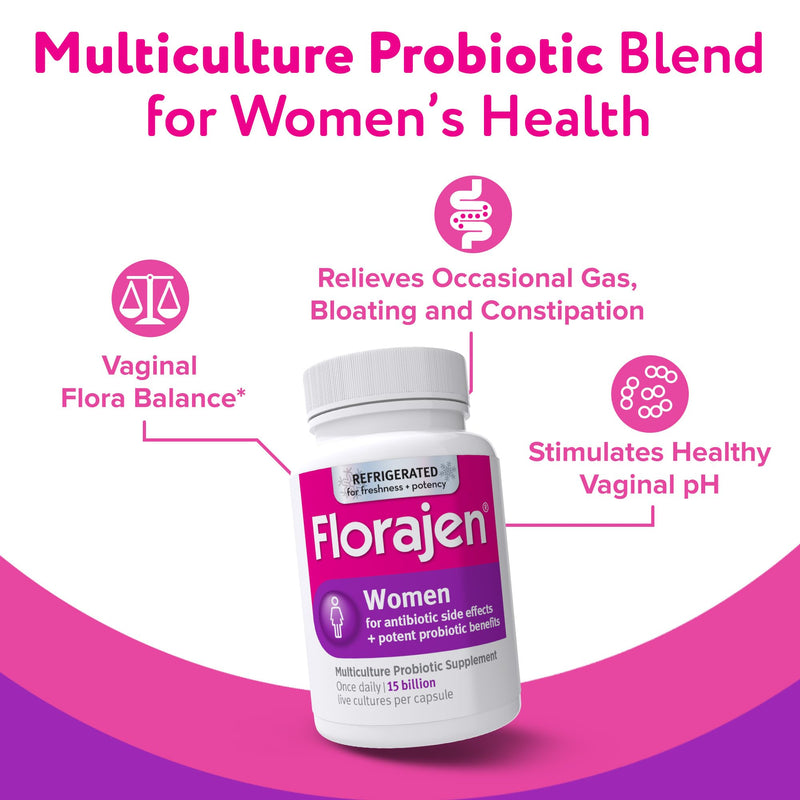 Florajen Women’s Probiotic, Vaginal Health & Gut Support, 30 Capsules 30 Count (Pack of 1)