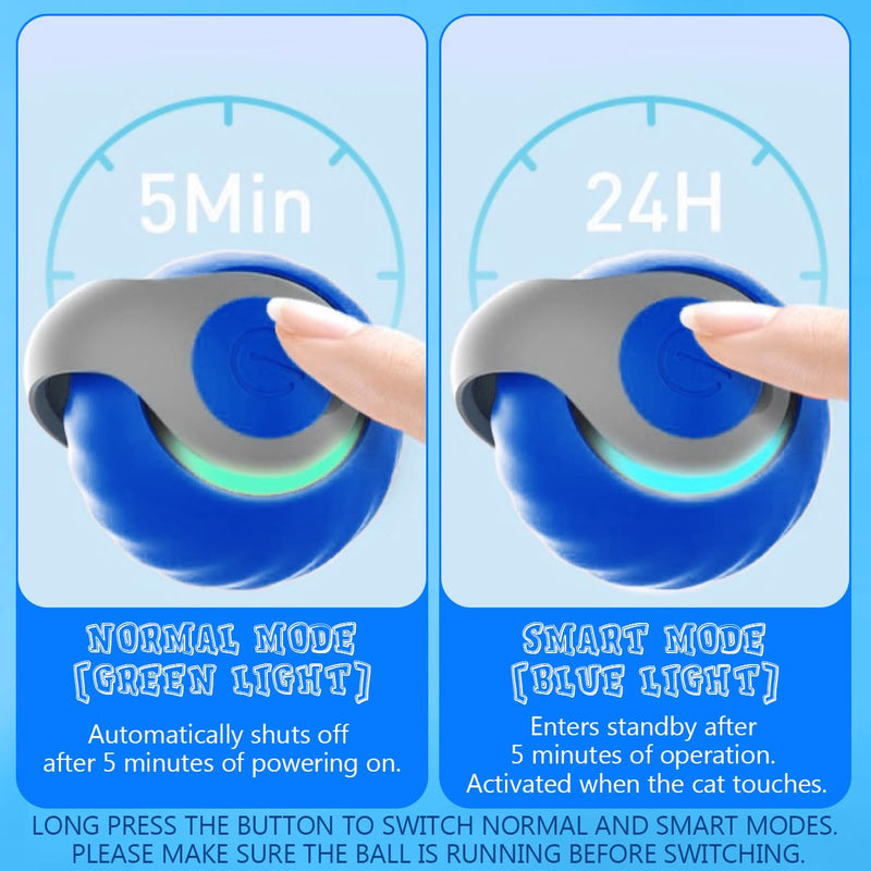 Speedy Tail 2.0,Speedy Tail Cat Toy,Smart Interactive Cat Toy Balls,Automatic Moving Balls for CatTouch Motion Rolling Cat Toy Ball,Self Rolling Smart Cat Toy Ball Interactive Cat Toys with Tail Blue - BeesActive Australia