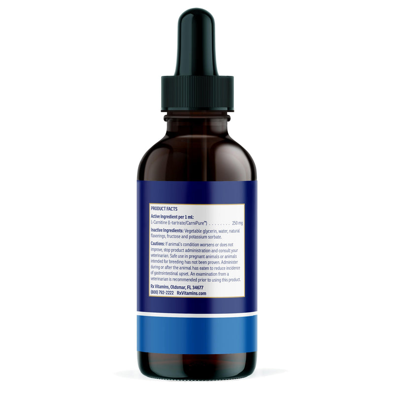 Rx Vitamins LiquiCarn - Pure L-Carnitine for Dogs and Cats to Aid in Dog Weight Loss - Provides High Energy and Helps in Metabolism - Supports Heart Health - 4oz (Bacon-Liver Flavor) New Label