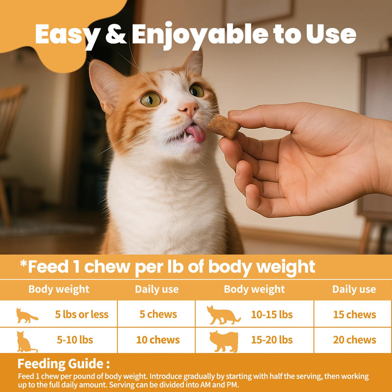Cudory Chews for Cats Bundle-Allergy Relief for Cats+Cat Probiotics Tasty Chews for Digestive & Gut Support-Omega 3 & Probiotic Natural Cat Supplements-Chicken