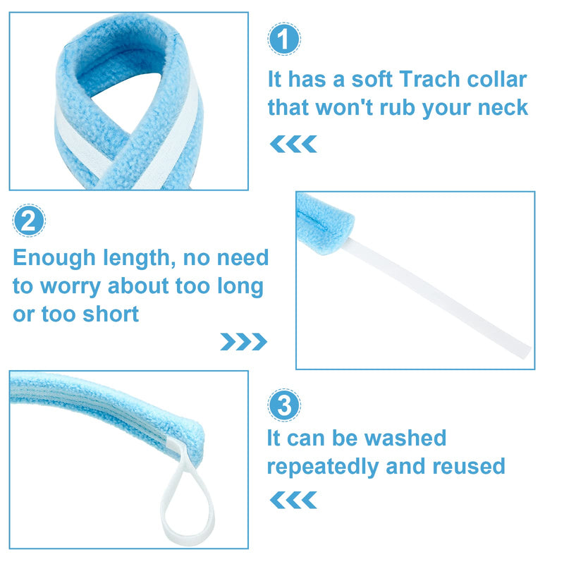 Sosation 15 Pcs Tracheostomy Tube Holder Adjustable Tracheostomy Supplies Tube Holder Soft Reusable Tracheostomy Care Kits for Men and Women, One Size Fits Most People