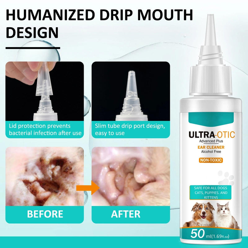 Dog Ear Cleaner,Removes Dirt, Grease, Earwax Buildup And Unpleasant Odors. Safe And Mild, Suitable for Daily Cleaning of Dogs.