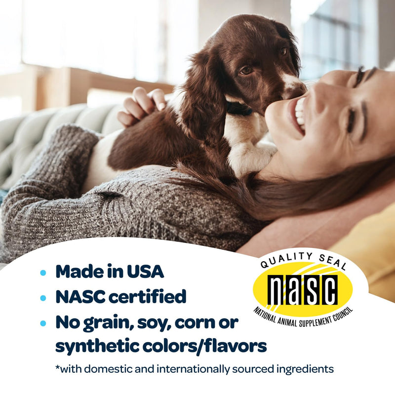 12-in-1 Complete Multivitamin for Dogs | Dog Multivitamin Chewable with Glucosamine Chondroitin & Digestive Probiotics for Dogs of All Ages and Sizes | NASC Certified & Made in The USA | 60 Chews 60 Count