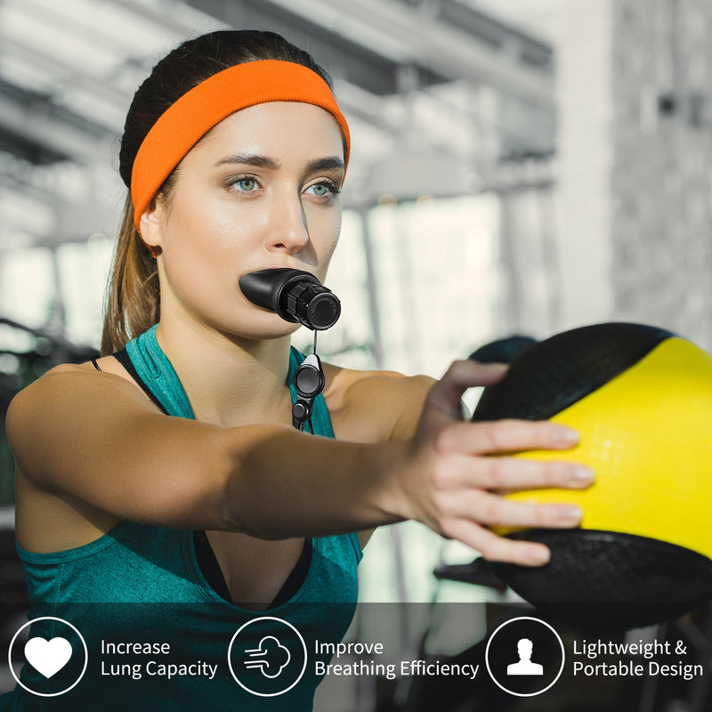 Portable Breathing Trainer for Daily Fitness Training, Lung Trainer Adjustable to Different Fitness Needs & Easy to Clean. Standard - BeesActive Australia