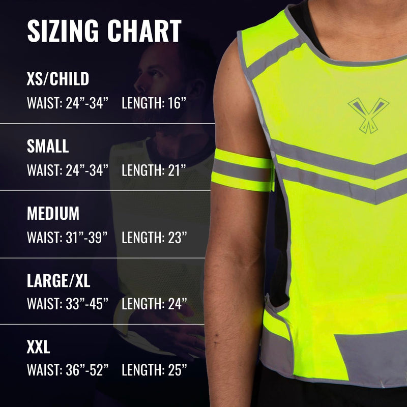 Running Reflective Vest, Inside Pocket & 2 Bands, High Visibility Reflective Running Vest for Night Running Walking Cycling Large Yellow