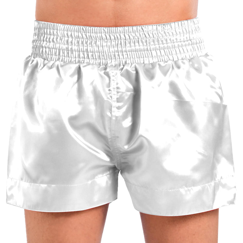 ROAR-INT Muay Thai Shorts MMA Gym Boxing Fighting Trunks Kick Martial Arts Gear Large White