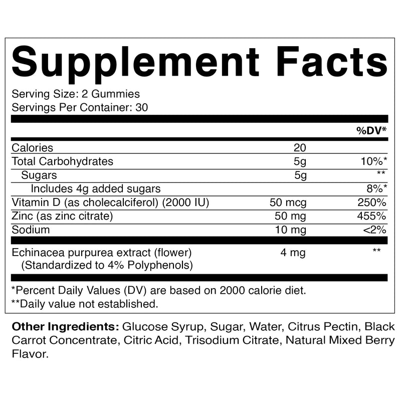 2 Pack - Vitamatic Zinc 50mg Gummies - 60 Vegan Gummies - Gluten Free - Healthy Immune Support for Adults, Men, Women - BeesActive Australia