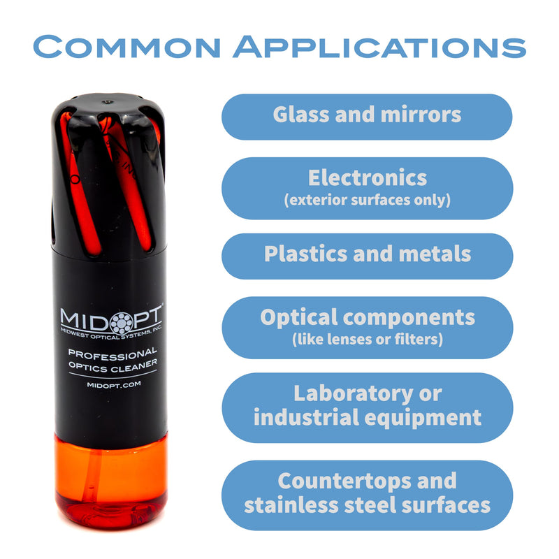 Professional Optics Cleaning Solution and Microfiber Cloth, for Clean and Smudge-Free Lenses, Convenient Tube for On-The-Go, 2 oz (59.1 mL), POC1