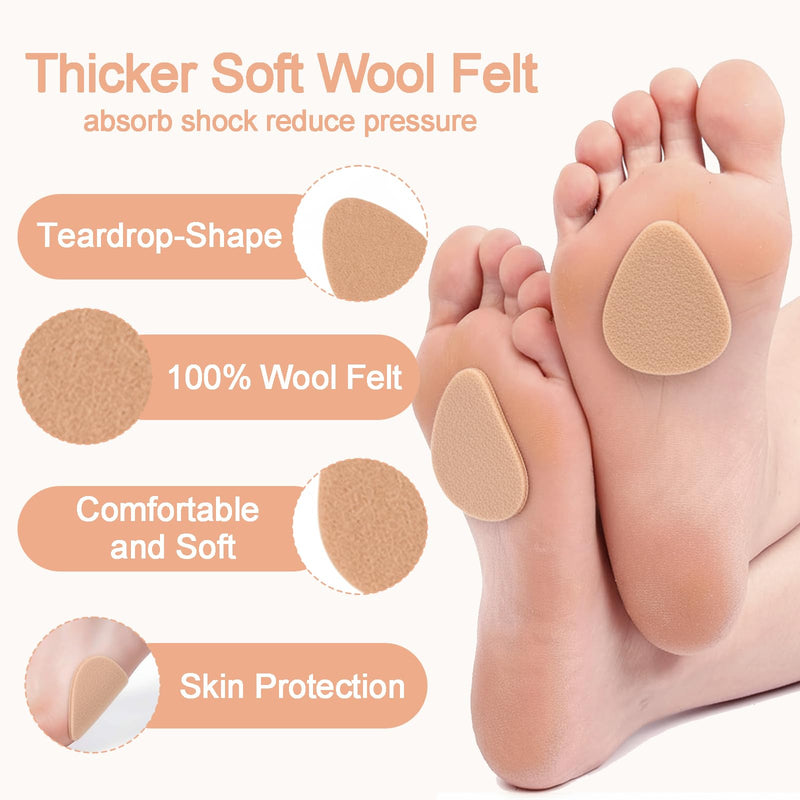 42 Pcs Metatarsal Felt Pads for Men & Women – 1/4 Inch Thick Ball of Foot Cushions for Pain Relief, Forefoot Pads for Calluses, Morton’s Neuroma, Metatarsalgia – Soft Shoe Inserts for All-Day Comfort 1/4" Thick-42 PACK - BeesActive Australia