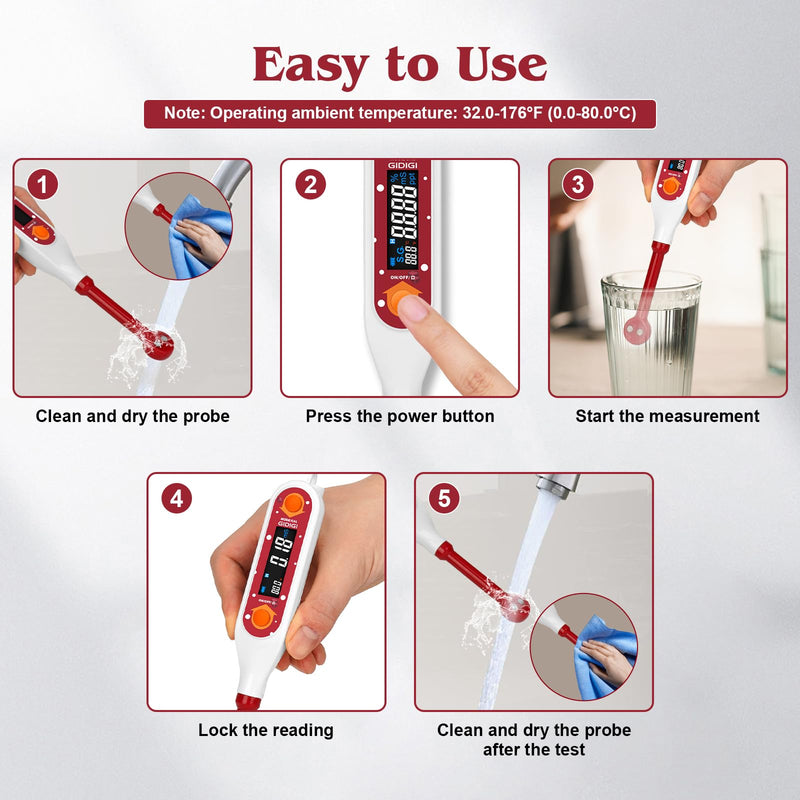 Salinity Meter Food Digital Salt Tester Portable Salinometer Reader Measure Salt in Fermenting Hot Soup Cooking Water Salty Food Liquid EC TDS Meter Hydrometer for Lab Water Test Aquaculture - BeesActive Australia