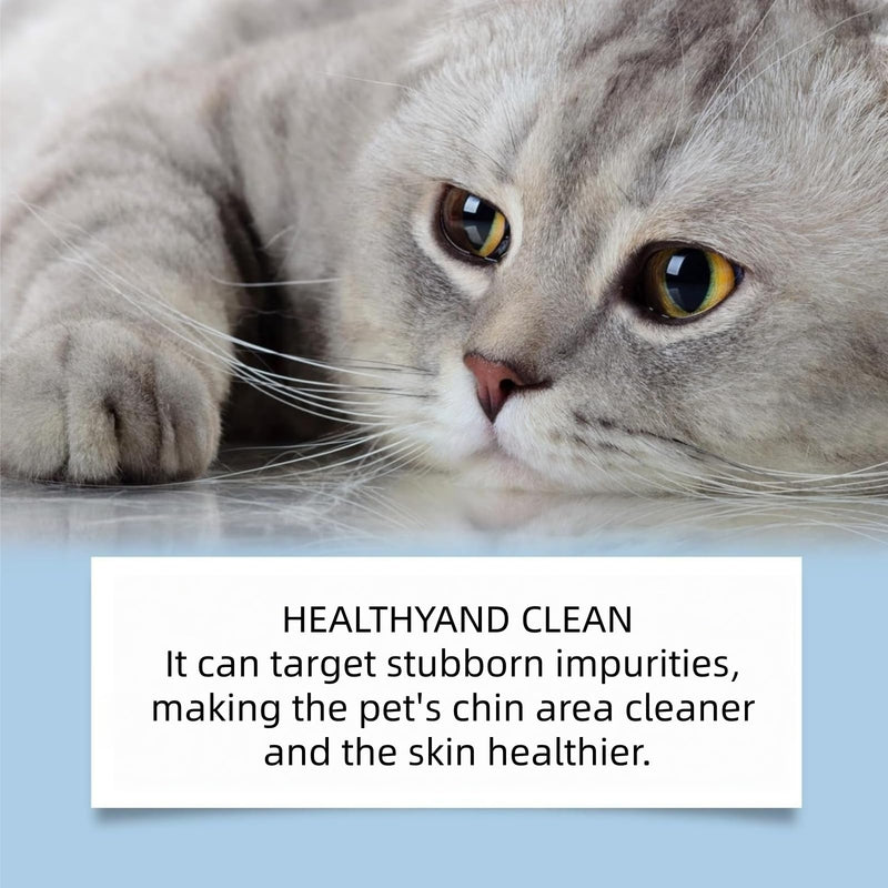 Cat Chin Care Kit,Cat Chin Cleaner With Silicone C-At Brush,C-At Skin Treatments,Ca-T Filth Treatment&Blemishes Remover,No-Rinse Formula,Soothes Ch-In Skin&Oil Control(With Cleansing Massage Brush)