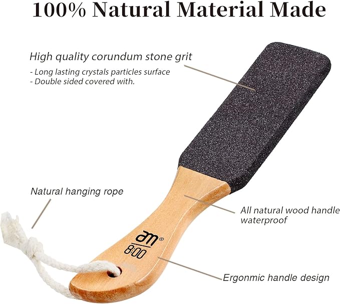 Pumice Foot Rasp 2 Pack Dead Skin Remover with Wooden Handle Pedicure Foot Scrubber Exfoliating Dry Rough Corn Husk Scraper -  Australia