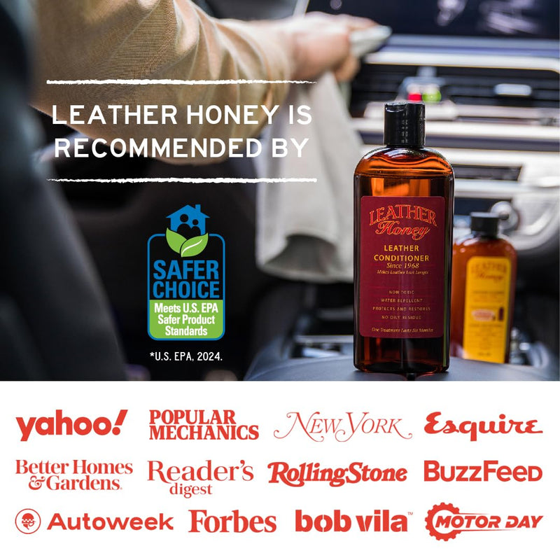 Leather Honey Leather Cleaner: Non-Toxic Leather Care Made in The USA Since 1968. Deep Cleans Leather, Faux & Vinyl - Couches, Car Seats, Purses, Tack, Shoes & Bags. Safe Any Colors & White Leather 8 Ounce (Pack of 1) - BeesActive Australia