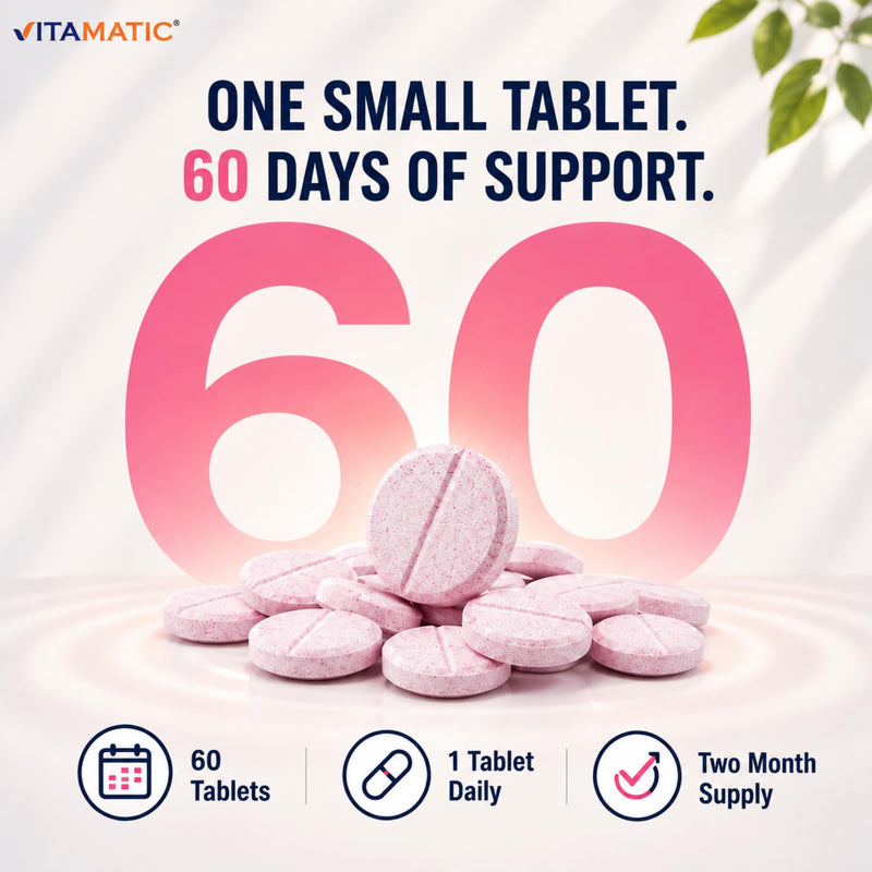 Vitamatic Vitamin B12 1000 mcg Fast Dissolve – 60 Tablets – Natural Berry Flavor – Supports Energy Metabolism & Nervous System Health 60 Count (Pack of 1)