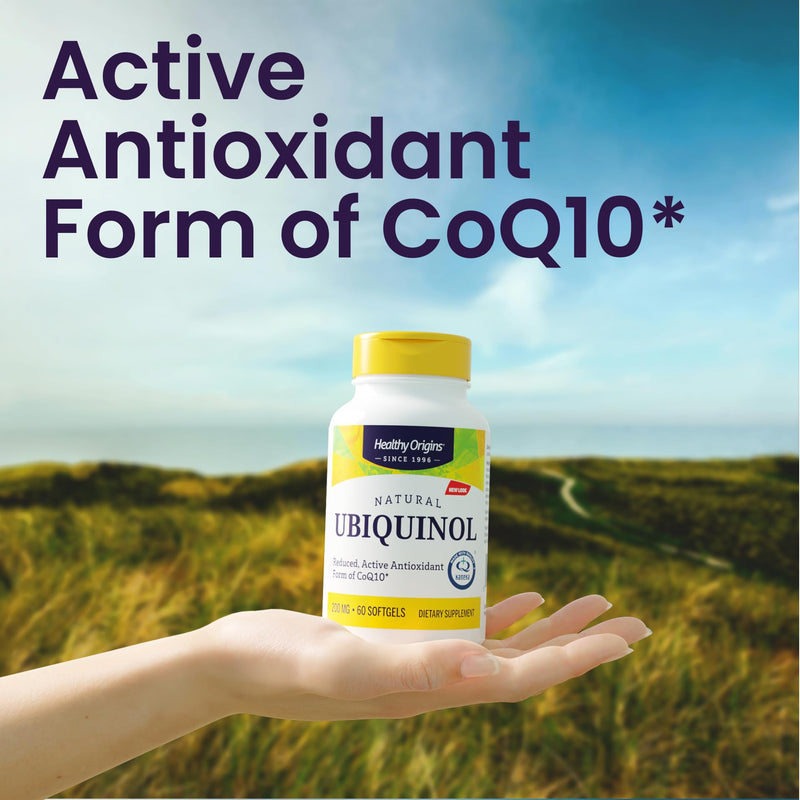 Healthy Origins Ubiquinol CoQ10 200 mg, Non-GMO, 60 Softgels 60 Count (Pack of 1)