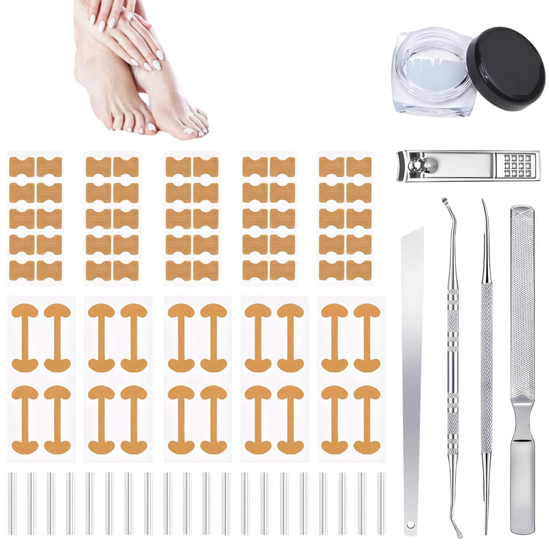 Ingrown Toenail Corrector Kit, 16PC Professional Ingrown Toenail Removal Kit with Correction Strips, Painless Treatment for Ingrown Toenail Pain Relief for Home Pedicure Care