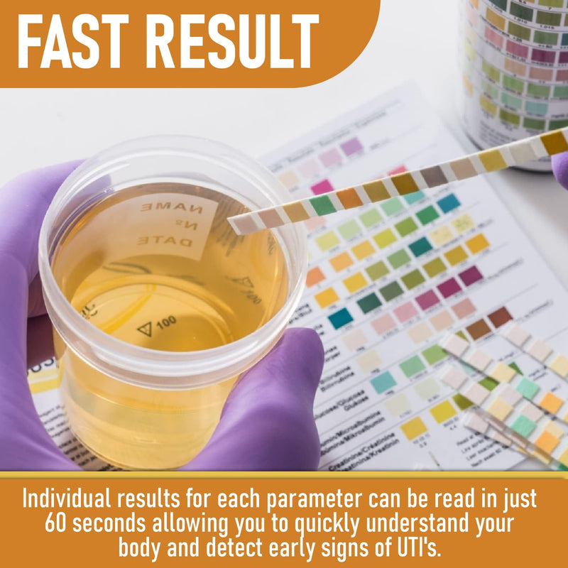 100 PCS UTI test strips - 11 in 1 Urine Test Strips for Women & Men - Easy to Use for Quick & Accurate Results, Urine Test Strips at Home UTI Test, Leukocytes, Nitrite, PH, etc | Easy to Read Results - BeesActive Australia