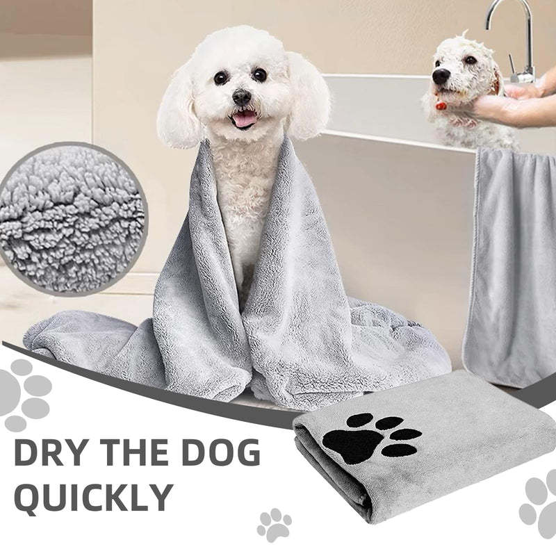 Thoquene Pack of 2 dog towels, 75 x 35 cm, dog accessories, extra absorbent towel for dogs - BeesActive Australia
