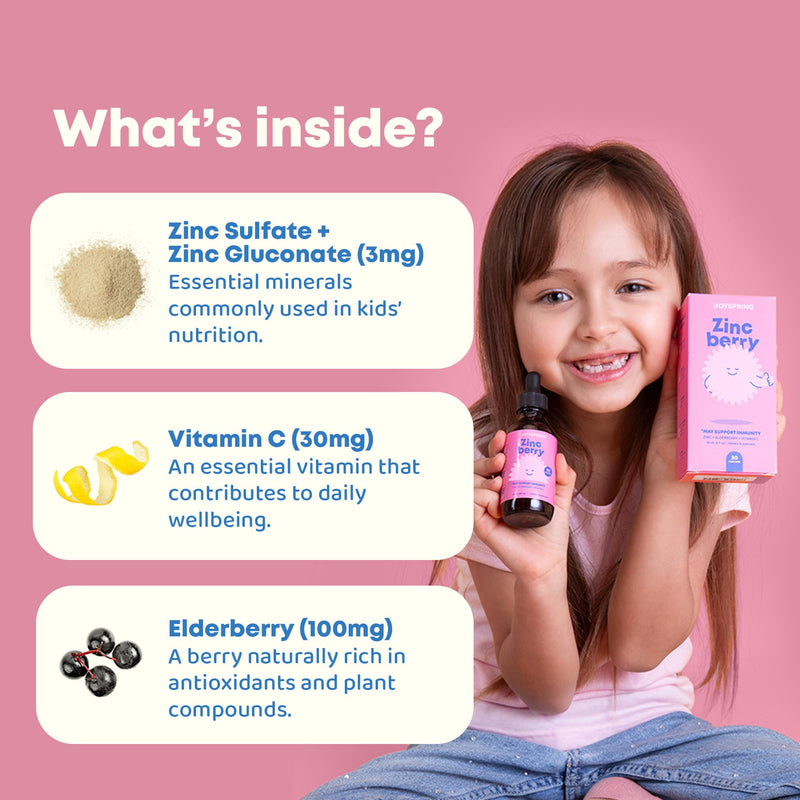 JoySpring ZincBerry Kids Zinc Drops, Elderberry, 2 fl oz, 60 Ct | Paired with Vitamin C for daily immune wellness, sugar-free liquid, gentle taste, simple daily serving 2 Fl Oz (Pack of 1)