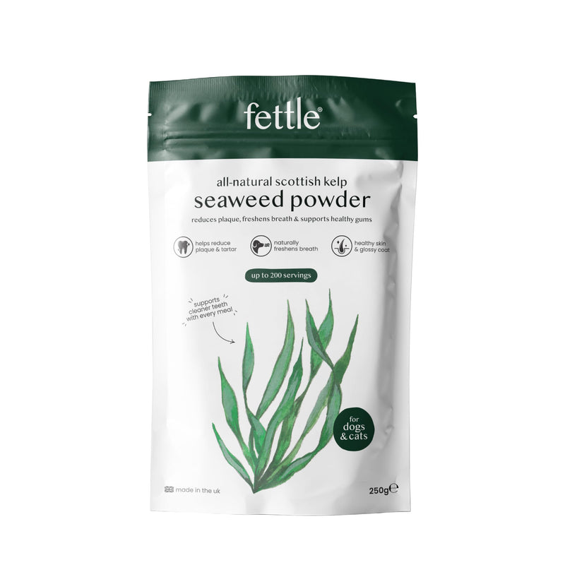 Natural Kelp Seaweed Powder – Natural Cat and Dog Dental Powder, Plaque Remover – Dog Breath Freshener and Cat Teeth Cleaning and Enzymatic Mouthwash – 250g, up to 200 Servings