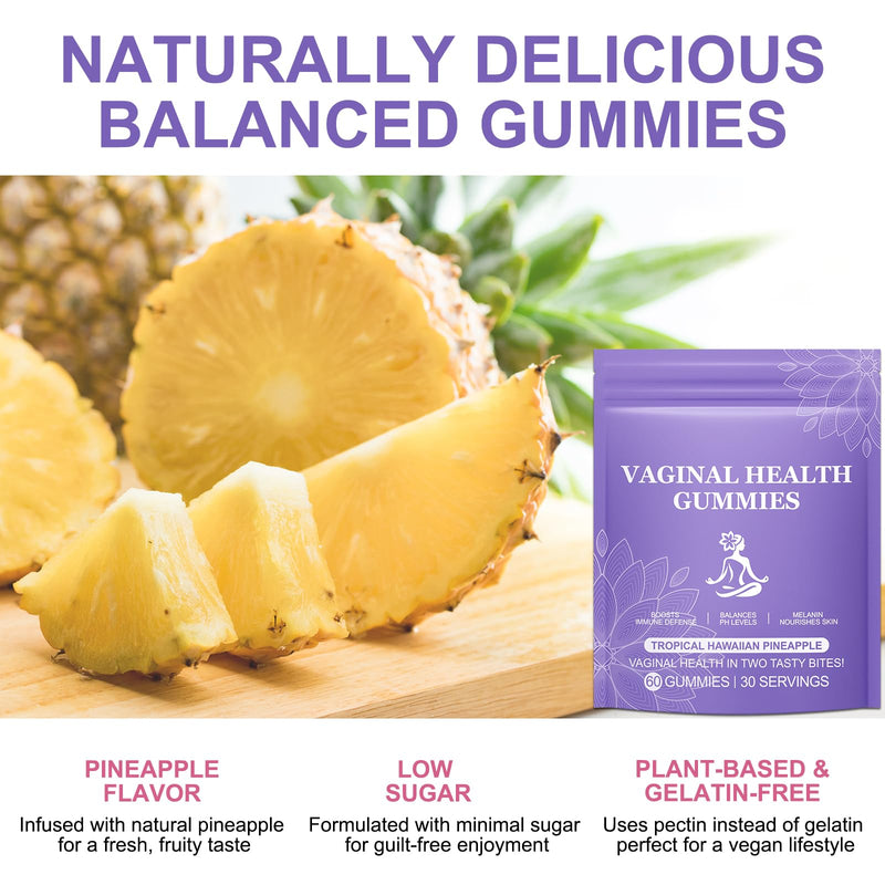 Vaginal Probiotics for Women pH Balance, Feminine Vag Odor Management, 1B CFU Bacillus Coagulans 1969, Dairy & Sugar Free, 60 Count Gummies, Daily Use