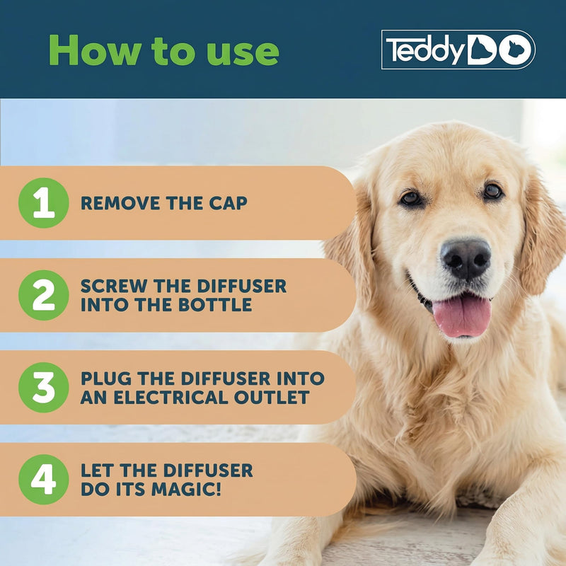 TeddyDo Calming Diffuser Refill for Dogs | Pack of Two | 60 Days Kit | Comfort, Calm & Relax Your Anxious Dog | Reduces Problematic Behaviours | 2x48ml