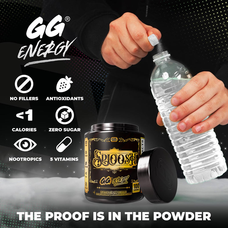 Gamer Supps GG Energy - Sploosh by CottontailVA (100 Servings) - Keto Friendly Gaming Energy and Nootropic Blend, Sugar Free + Caffeine + Vitamins + Immune Support, Powder Drink