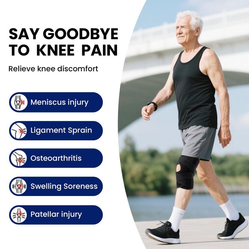 Galvaran Knee Brace for Men & Women - ACL, MCL, Meniscus Tear Support & Arthritis Pain Relief - Stabilizing Knee Braces Support with Side Stabilizers & Patella Gel Pad Black Medium