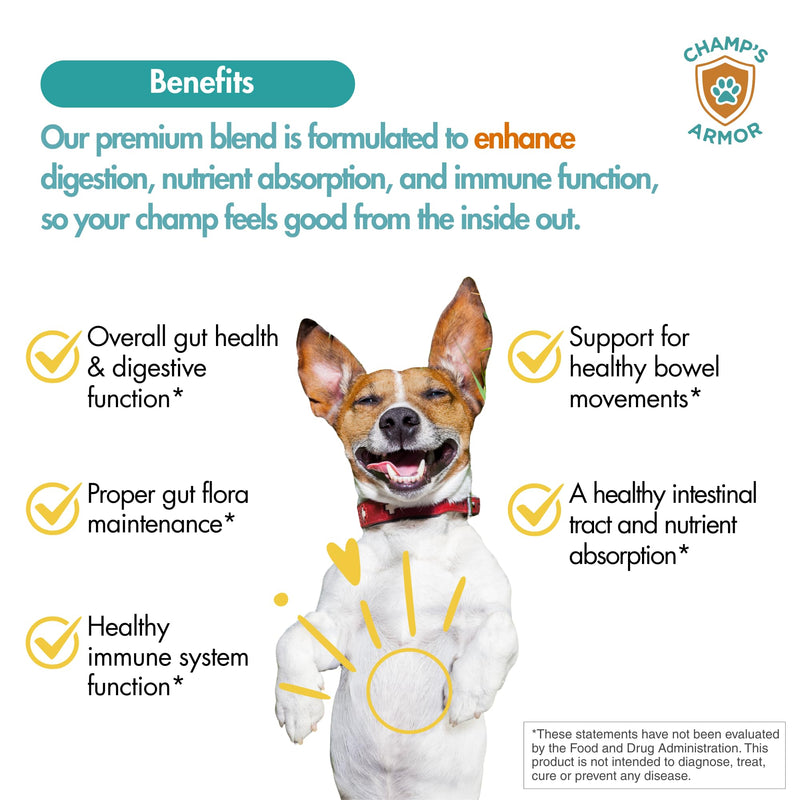 Probiotics for Dogs with Digestive Enzymes - 2.4 Billion CFU Dog Probiotic Supplements for Upset Stomach, Digestive Health, Diarrhea Relief - 60 Chicken Flavor Chews